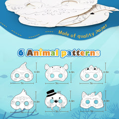 Color Science Activity DIY Craft for Kids Ages 5-10 Animal Mask Painting Kit Color Mixing Game (Blue)