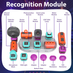 201PCS Circuit Board for Kids 110 Projects STEM Science Kit for Boys 8-14