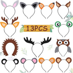 13PCS Woodland Animal Headbands Safari Hair Hoop