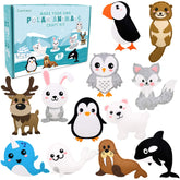 CiyvoLyeen Polar Animals Sewing Kit for Kids, 14PCS DIY Educational Gift for Boys and Girls