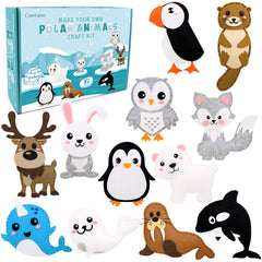 CiyvoLyeen Polar Animals Sewing Kit for Kids, 14PCS DIY Educational Gift for Boys and Girls