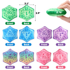 CiyvoLyeen D20 Dice Catnip Toy, DND Interactive Cat Toy for Role Playing Tabletop Game Soft Plush Catmint Kitten Teething Chew Pet Supplies Cat Lover Witchy Wizard Gift Ideas Set of 5