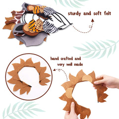 Jungle Safari Animals Ears Headbands 8PCS