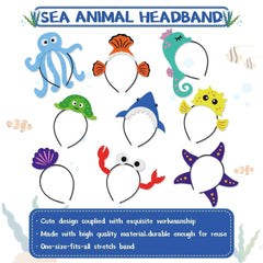 12Pcs Sea Animal Party Headbands