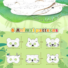 Color Science Activity DIY Craft for Kids Ages 5-10 Years Animal Mask Painting Kit Color Mixing Gift (Green)