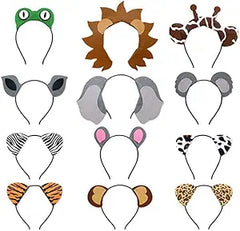12pcs Jungle Animal Headbands Safari Hair Hoop