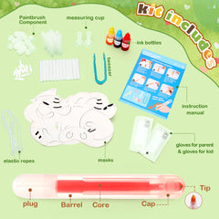 Color Science Activity DIY Craft for Kids Ages 5-10 Years Animal Mask Painting Kit Color Mixing Gift (Green)