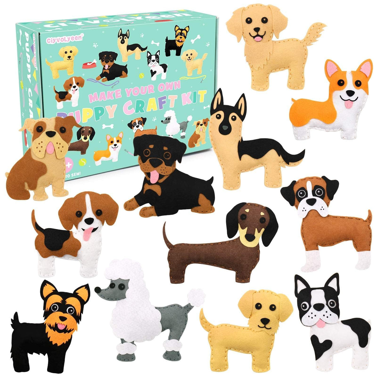 CiyvoLyeen Puppy Craft Kit Kids DIY Crafting and Sewing Set for Kids Age 8 9 10 11 12