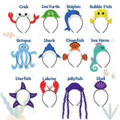 12Pcs Sea Animal Party Headbands