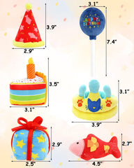 6Pcs Birthday Themed Catnip Toys