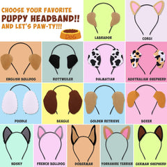 CiyvoLyeen 15 PCS Puppy Dogs Ear Headbands for Dogs Party