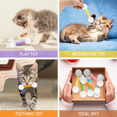 CiyvoLyeen Swabs Catnip Toys Set of 6 Soft Plush Cat Kicker Toys Interactive Kitty Kick Sticks for Cat Lovers Gift Sturdy Cat Teething Chew Toy for Cat
