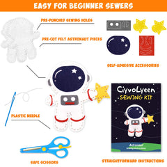 CiyvoLyeen Space Sewing Kit for Kids, Solar System DIY Activity Craft